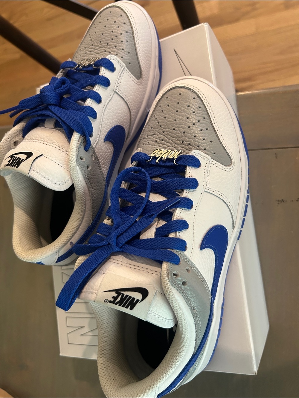 Nike Men’s Low-Top Sneakers - White/Gray/Royal Blue
